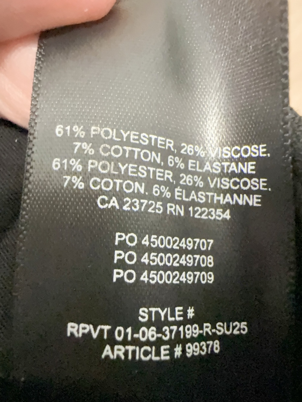 NWT 99378 Aritzia Babaton Agency pants black 6 - Picture 6 of 6